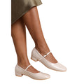 Cream - Side - Where´s That From Womens-Ladies Minsk Patent Leather Buckle Detail Low Heel Pumps