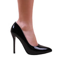 Black - Back - Where´s That From Womens-Ladies Kyra Patent Faux Leather Wide High Stiletto Heel Pumps