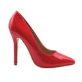 Red - Front - Where´s That From Womens-Ladies Kyra Patent Faux Leather Wide High Stiletto Heel Pumps