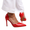 Red - Side - Where´s That From Womens-Ladies Athens Patent Faux Leather Pointed Stiletto Heel High Heels