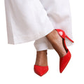 Red - Lifestyle - Where´s That From Womens-Ladies Athens Patent Faux Leather Pointed Stiletto Heel High Heels