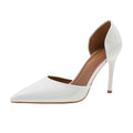 White - Front - Where´s That From Womens-Ladies Athens Patent Faux Leather Pointed Stiletto Heel High Heels