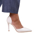 White - Side - Where´s That From Womens-Ladies Athens Patent Faux Leather Pointed Stiletto Heel High Heels