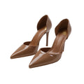 Mocha - Front - Where´s That From Womens-Ladies Athens Patent Faux Leather Pointed Stiletto Heel High Heels