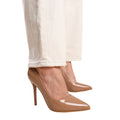 Mocha - Lifestyle - Where´s That From Womens-Ladies Kyra Patent Leather Pointed Wide High Stiletto Heel Pumps