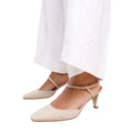 Cream - Back - Where´s That From Womens-Ladies Kansas Sling Back Wide High Heels