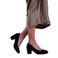 Black - Side - Where´s That From Womens-Ladies Melrose Suede Wide Medium Block Heel Court Shoes