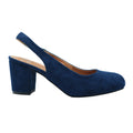 Navy - Front - Where´s That From Womens-Ladies Edith Suede Sling Back Wide Block Heel Shoes