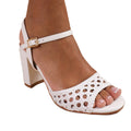 White - Front - Where´s That From Womens-Ladies Cuba Plaited PU Wide Medium Block Heel Sandals