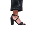 Black - Front - Where´s That From Womens-Ladies Ruth Crossover Strap Extra Wide High Block Heel Sandals