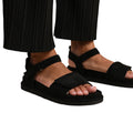 Black - Back - Where´s That From Womens-Ladies Corfu Suede Multi Strap Touch Fastening Sandals