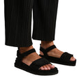 Black - Front - Where´s That From Womens-Ladies Corfu Faux Suede Touch Fastening Wide Sandals