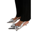 Silver - Back - Where´s That From Womens-Ladies Santorini Bow Pointed Kitten Heel Sandals