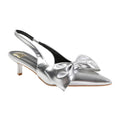 Silver - Front - Where´s That From Womens-Ladies Santorini Bow Pointed Kitten Heel Sandals