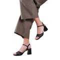 Black - Back - Where´s That From Womens-Ladies Rise Braided PU Block Heel Sandals