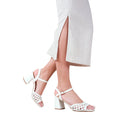 White - Back - Where´s That From Womens-Ladies Rise Braided PU Block Heel Sandals