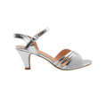 Silver - Front - Where´s That From Womens-Ladies Stormi Ankle Strap Extra Wide Low Heel Sandals