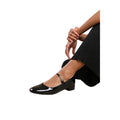 Black - Side - Where´s That From Womens-Ladies Minsk Patent Faux Leather Buckle Detail Wide Low Heel Ballet Shoes