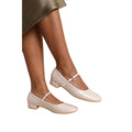 Cream - Side - Where´s That From Womens-Ladies Minsk Patent Faux Leather Buckle Detail Wide Low Heel Ballet Shoes