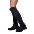 Black - Back - Where´s That From Womens-Ladies Diem Suede Knee-High Low Heel Boots