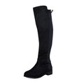 Black - Front - Where´s That From Womens-Ladies Diem Suede Knee-High Low Heel Boots