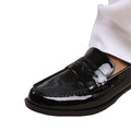 Black - Back - Where´s That From Womens-Ladies Houston Patent Leather Slip-on Wide Loafers