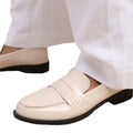 Cream - Back - Where´s That From Womens-Ladies Houston Patent Leather Slip-on Wide Loafers