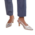 Silver - Front - Where´s That From Womens-Ladies Milos Metallic Sling Back Low Heel Sandals