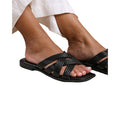 Black - Back - Where´s That From Womens-Ladies Crete Crossover Strap Wide Sliders