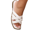 White - Front - Where´s That From Womens-Ladies Crete Crossover Strap Wide Sliders