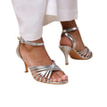 Silver - Front - Where´s That From Womens-Ladies Cyprus Crossover Strap Mid Heel Sandals