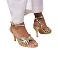 Gold - Front - Where´s That From Womens-Ladies Cyprus Crossover Strap Mid Heel Sandals