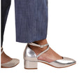 Silver - Back - Where´s That From Womens-Ladies Peru Crossover Strap Low Block Heel Sandals