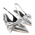 Silver - Back - Where´s That From Womens-Ladies Santorini Bow Kitten Heel Wide Kitten Heel Sandals