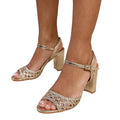 Gold - Front - Where´s That From Womens-Ladies Cuba Plaited Medium Block Heel Sandals