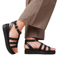 Black - Back - Where´s That From Womens-Ladies Dubai Platform Extra Wide Gladiator Sandals