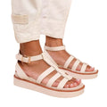 Cream - Front - Where´s That From Womens-Ladies Dubai Platform Extra Wide Gladiator Sandals