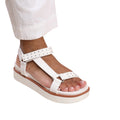 White - Front - Where´s That From Womens-Ladies Hawaii Studded Patent Leather Multi Strap Wide Sandals