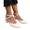 White - Front - Where´s That From Womens-Ladies Peru PU Crossover Strap Wide Low Block Heel Sandals