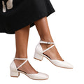 White - Back - Where´s That From Womens-Ladies Peru PU Crossover Strap Wide Low Block Heel Sandals