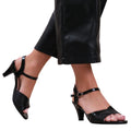 Black - Side - Where´s That From Womens-Ladies Stormi Buckle Wide Low Heel Sandals