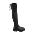 Black - Front - Where´s That From Womens-Ladies Dawn Chunky PU Knee-High Boots