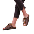 Brown - Back - Where´s That From Womens-Ladies Paradox Ribbon Faux Leather Strappy Sandals