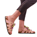 Pink - Back - Where´s That From Womens-Ladies Paradox Ribbon Faux Leather Strappy Sandals