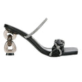 Black - Side - Where´s That From Womens-Ladies New Diamante PU Buckle Detail Mid Heel Sandals