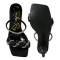 Black - Lifestyle - Where´s That From Womens-Ladies New Diamante PU Buckle Detail Mid Heel Sandals