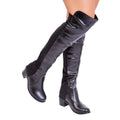 Black - Back - Where´s That From Womens-Ladies Britta Faux Leather Mid Heel Thigh-High Boots