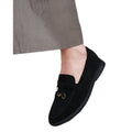 Black - Front - Where´s That From Womens-Ladies Pegasus Charm Faux Suede Slip-on Wide Loafers