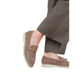 Khaki - Back - Where´s That From Womens-Ladies Pegasus Charm Faux Suede Slip-on Wide Loafers