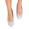 Silver - Back - Where´s That From Girls Truth Glitter Slip-on Ballerina Flats